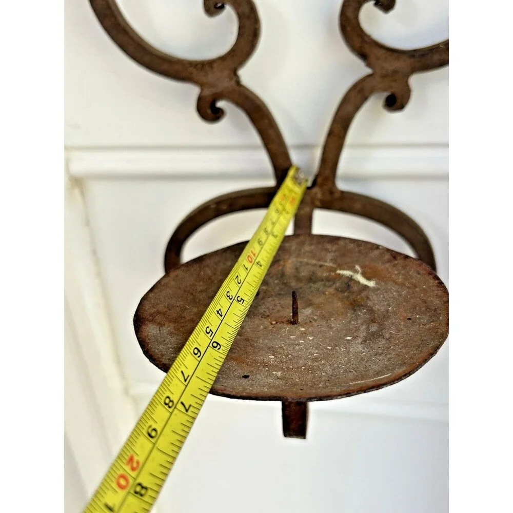 Vintage HEAVY Metal Candle Wall Sconce - 2 Available